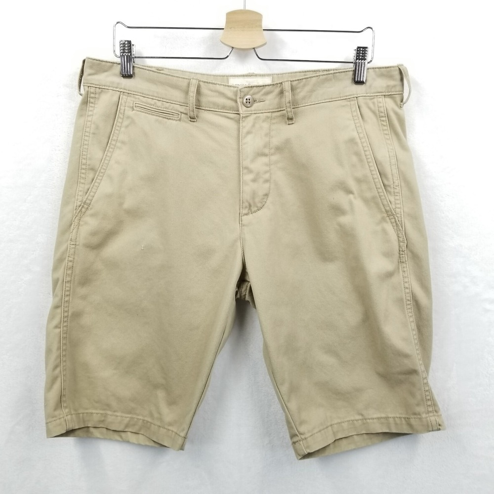 Denim & Supply‎ Shorts Men 35 Beige Cotton Khaki Chino Ralph Lauren Flat Front